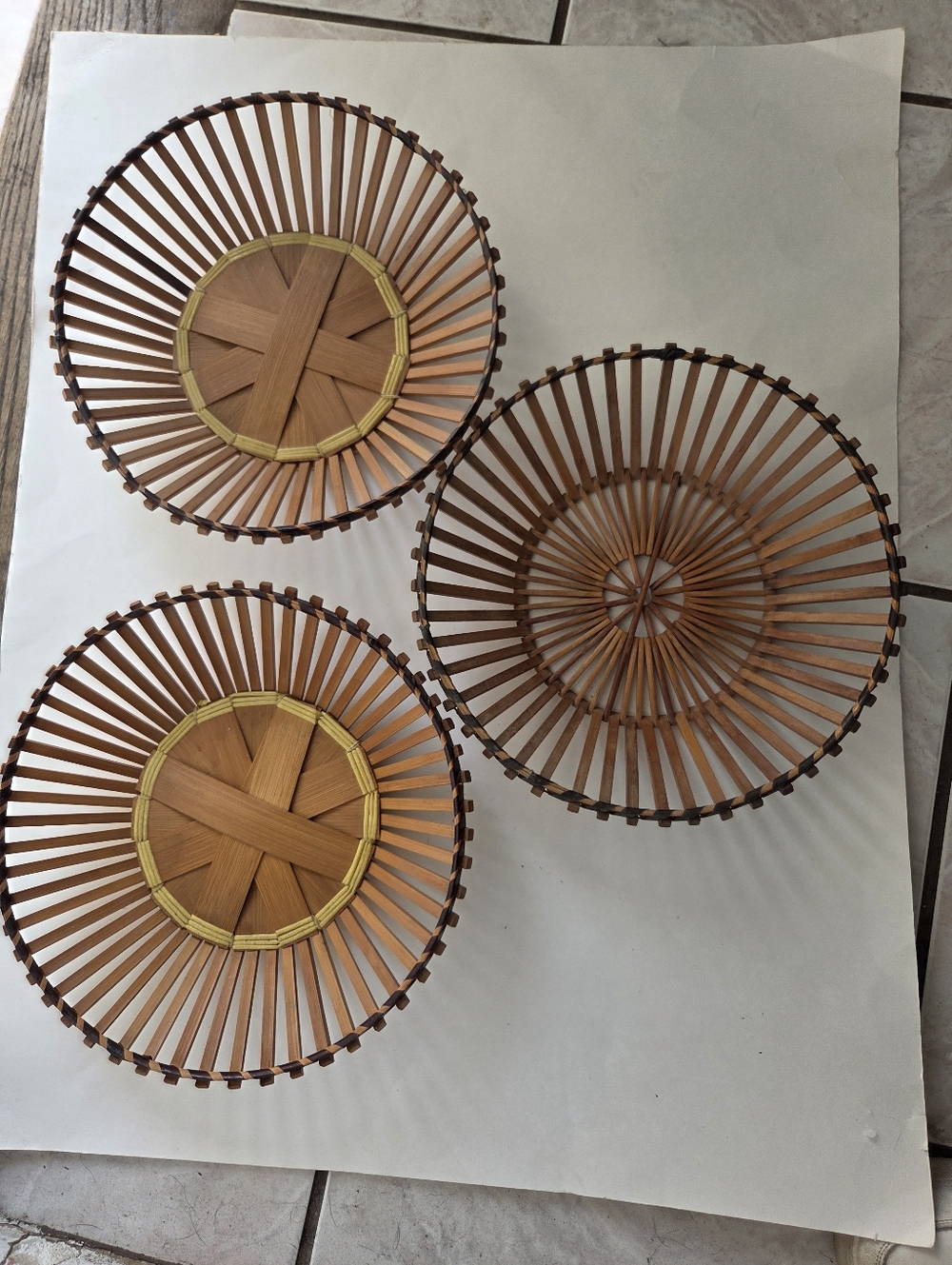 Set of 3 Vintage Italian - Natural Brown Basket Trio